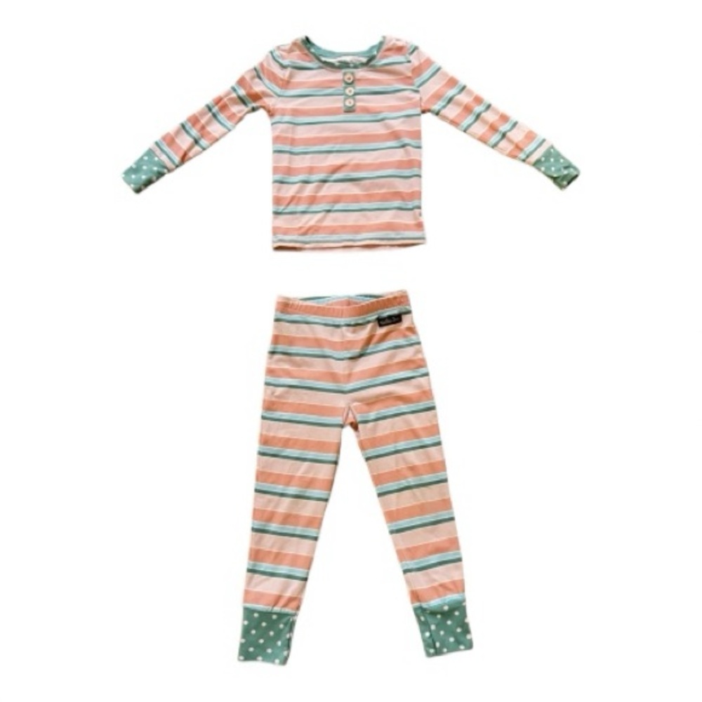 Girls Matilda Jane Cozy Striped Polka Dot Long Sleeve Pajamas Set size 4